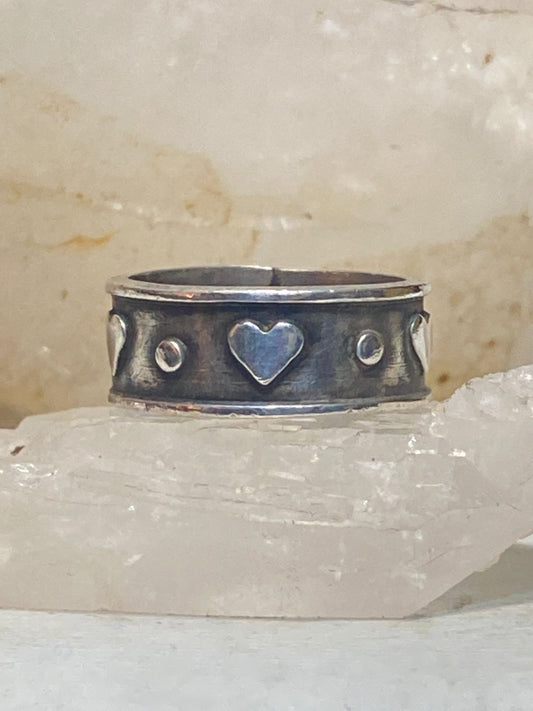 Heart ring Love band Valentine sterling silver women