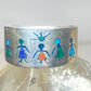Children ring size 9.25 turquoise blue lapis inlay teachers band sterling silver women