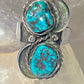 Turquoise Navajo ring long sterling silver women