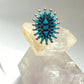 Turquoise ring size 9.25 Zuni petite point long  sterling silver women girls
