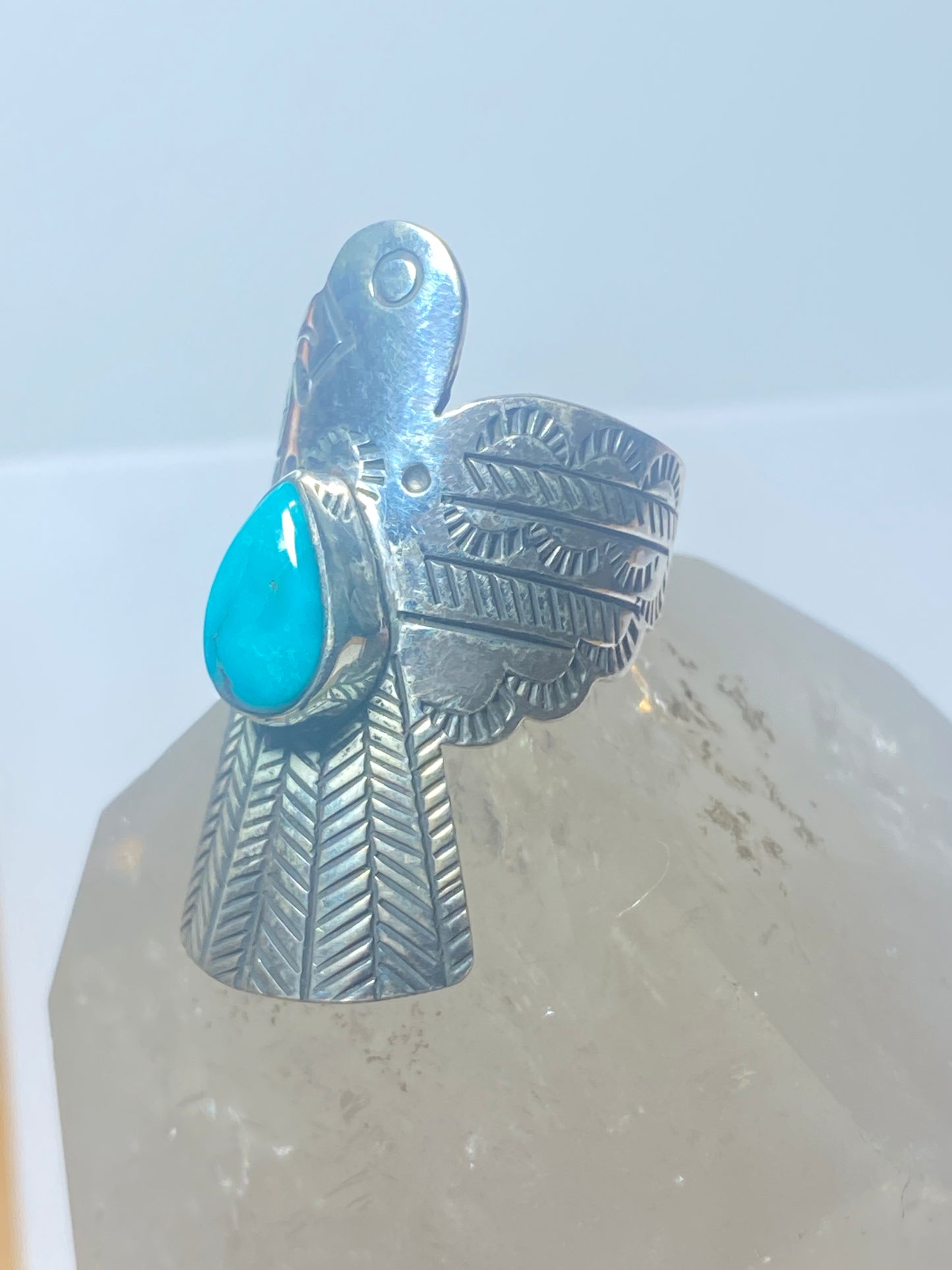 Phoenix ring turquoise Navajo sterling silver women girls