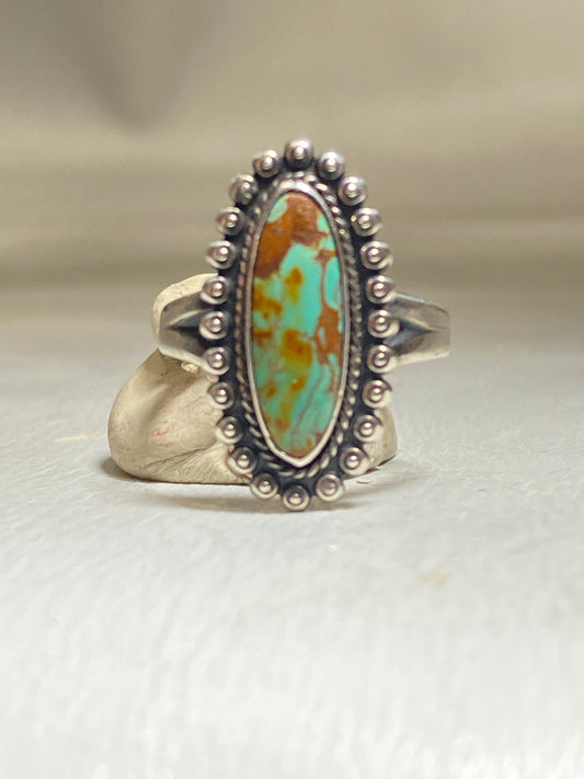 Turquoise ring Navajo long southwest sterling silver band