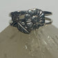 Flower ring floral band sterling silver women girls