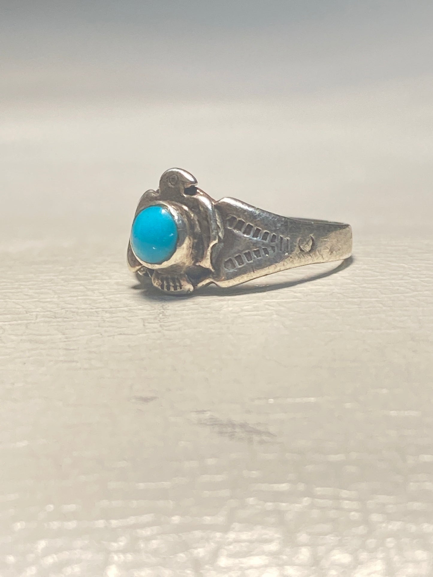 Phoenix Ring Navajo Turquoise baby band sterling silver girls women