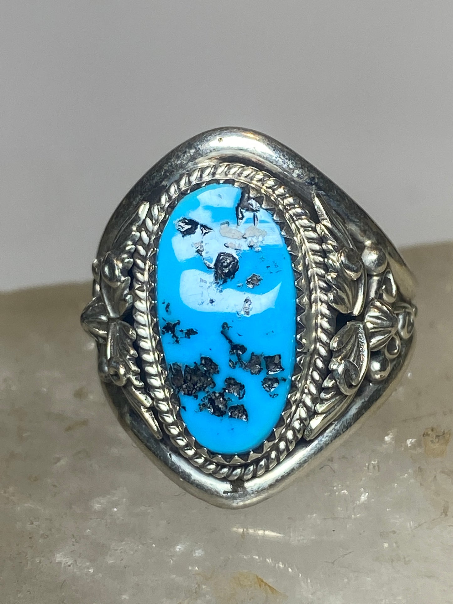 Turquoise ring size 11.75 southwest Navajo sterling silver men