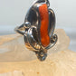 Long coral ring size 6 squash blossom sterling silver Navajo southwest women girls