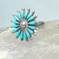 Zuni ring turquoise petite point flower pinky sterling silver women girls
