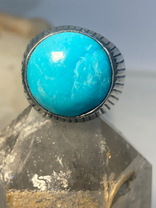 round blue stone ring southwest sterling silver women men