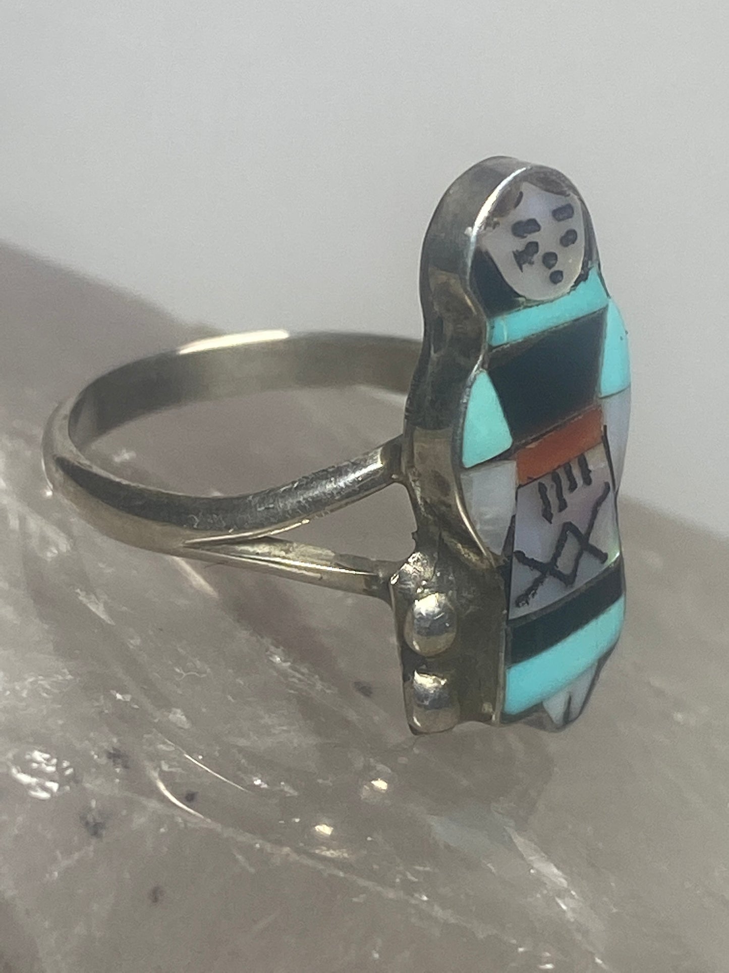 Corn Maiden ring size 5.75 sterling silver turquoise mother of pearl lady women girls