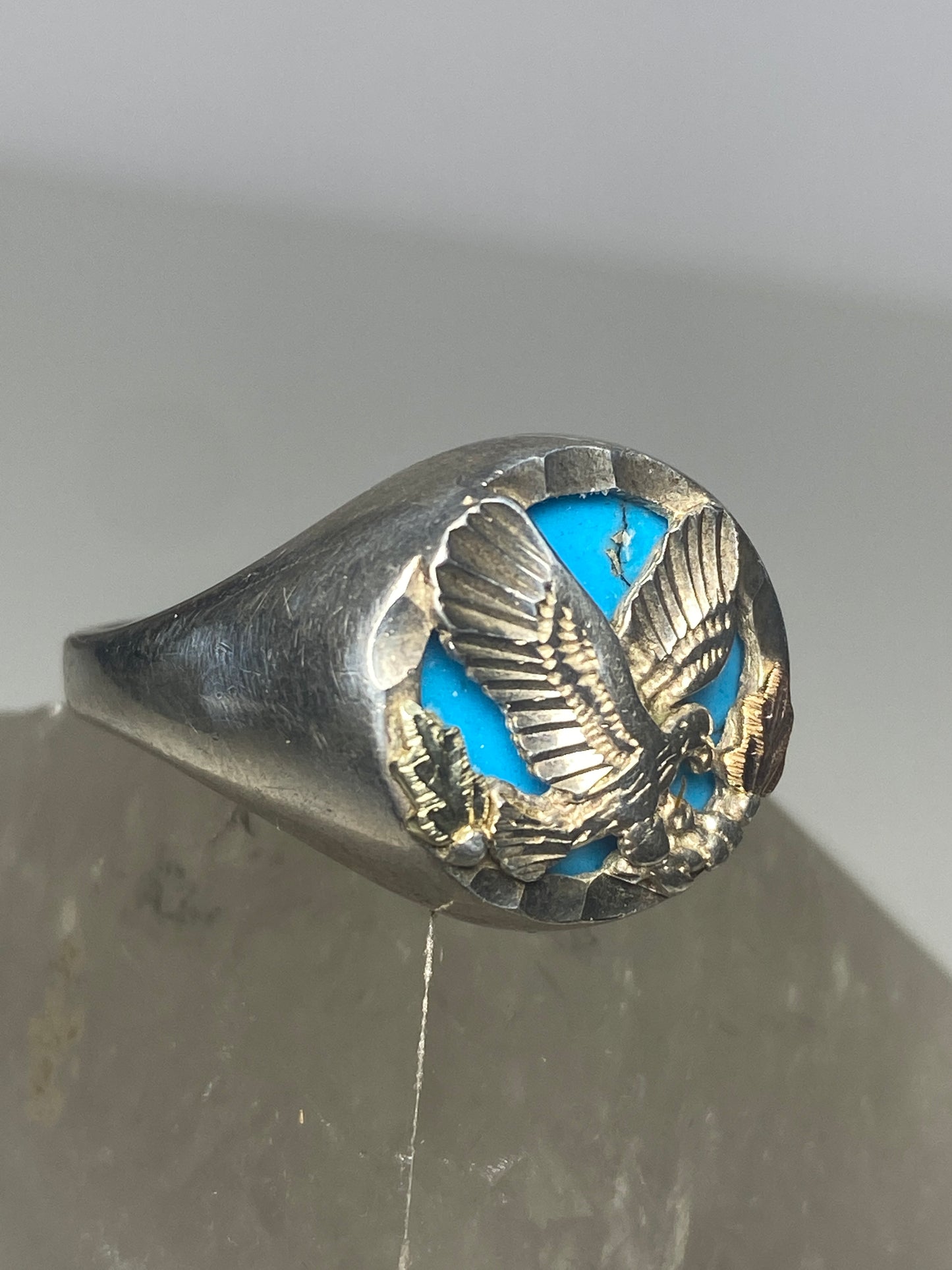 Black Hills Gold ring Eagle band sterling silver women men