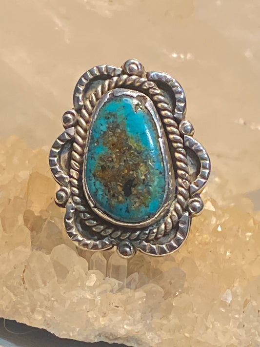 Turquoise Ring size 7.50 Navajo southwest sterling silver women