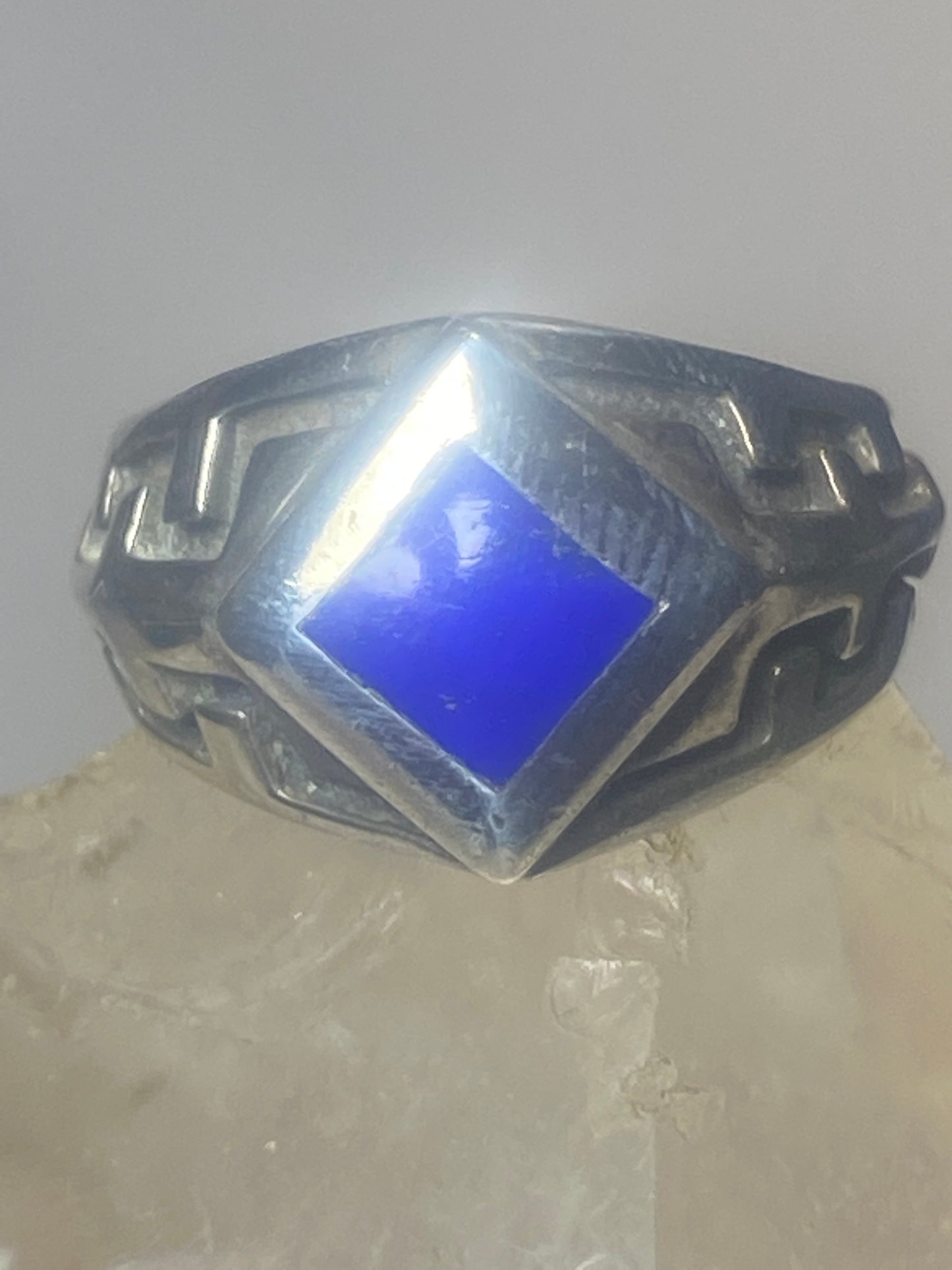 Blue Lapis ring size 8 Pollack southwest  band sterling silver women men