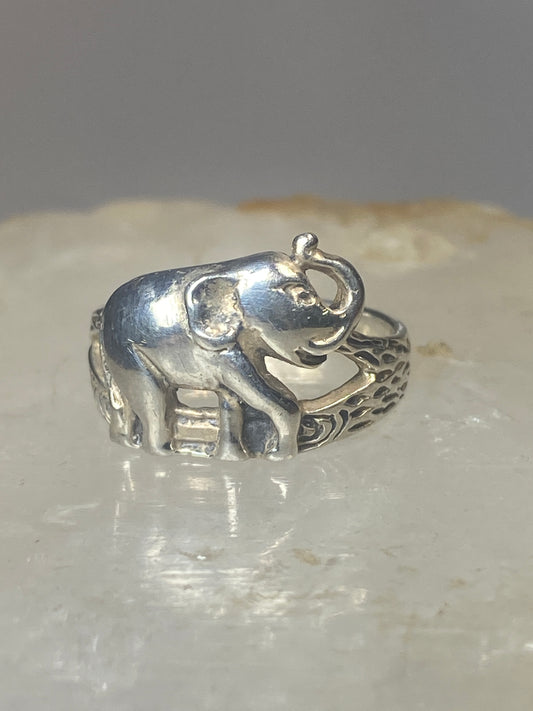 Elephant ring size 5.75 animal band sterling silver women