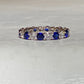Eternity band blue  clear CZ crystal stacker ring sterling silver women girls