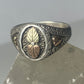 Black Hills Gold ring Leaves floral band sterling silver women men