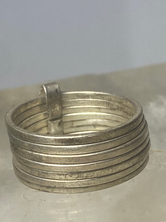 Multi band ring Mexico  stackers band sterling silver women girls