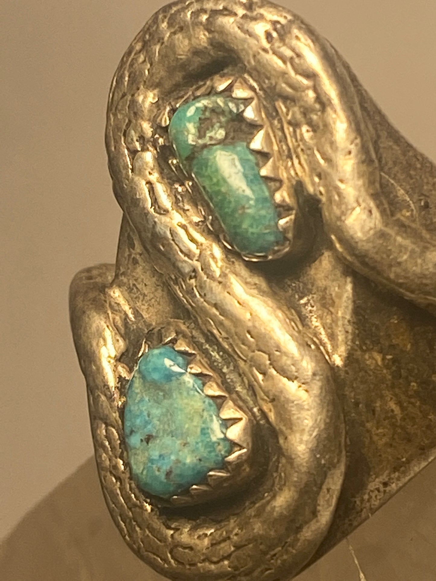 Turquoise ring snake long southwest leaves men women