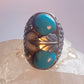 Turquoise ring size 11.25 Navajo southwest leaf sterling silver women men