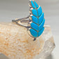 Leaf ring Turquoise southwest sterling silver women