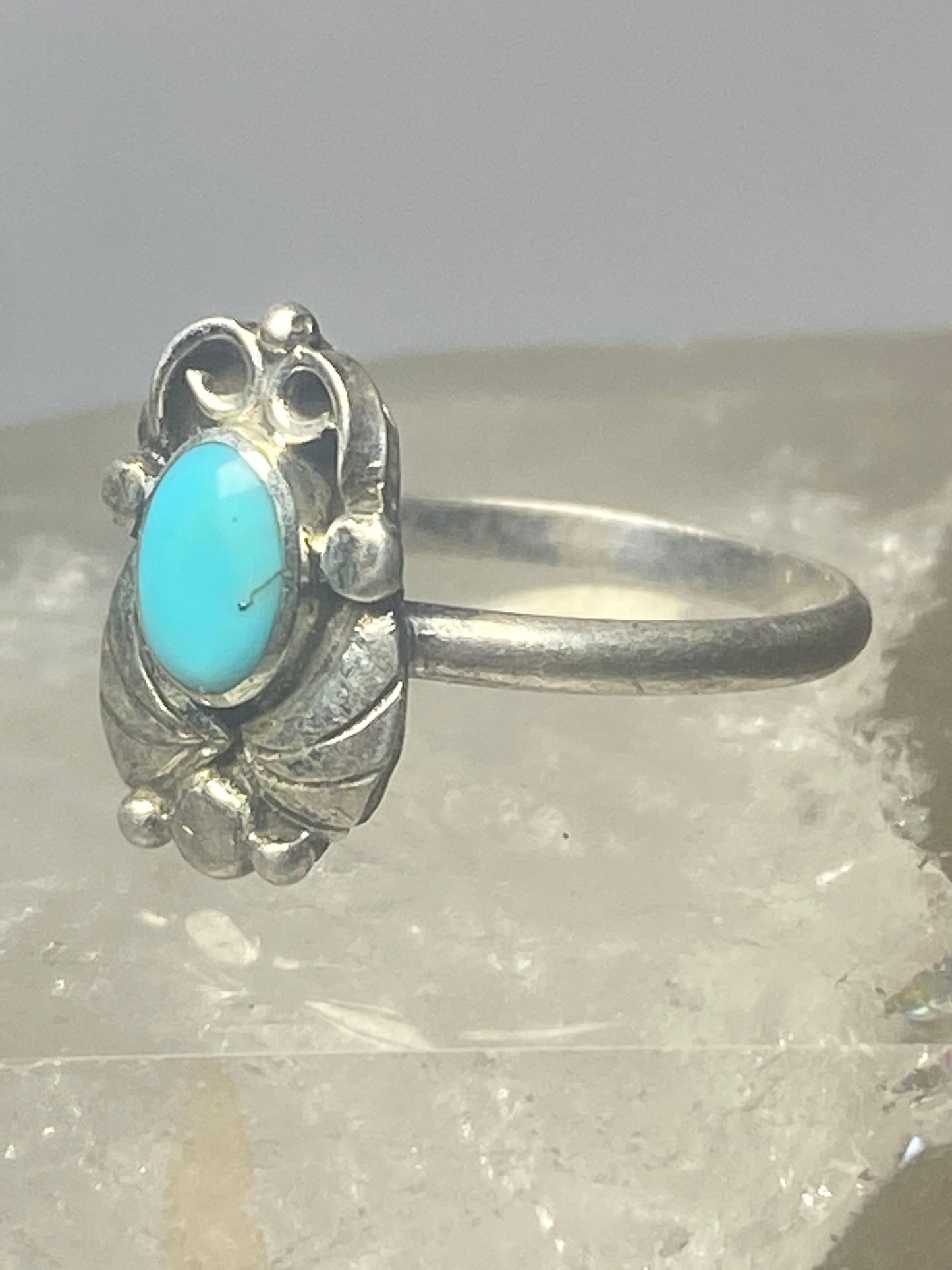 Turquoise ring leaves band southwest sterling silver women girls k