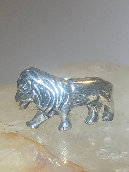 Lion ring size 7.50 animal band sterling silver women girls