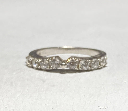 stacker ring crystal band sterling silver women girls