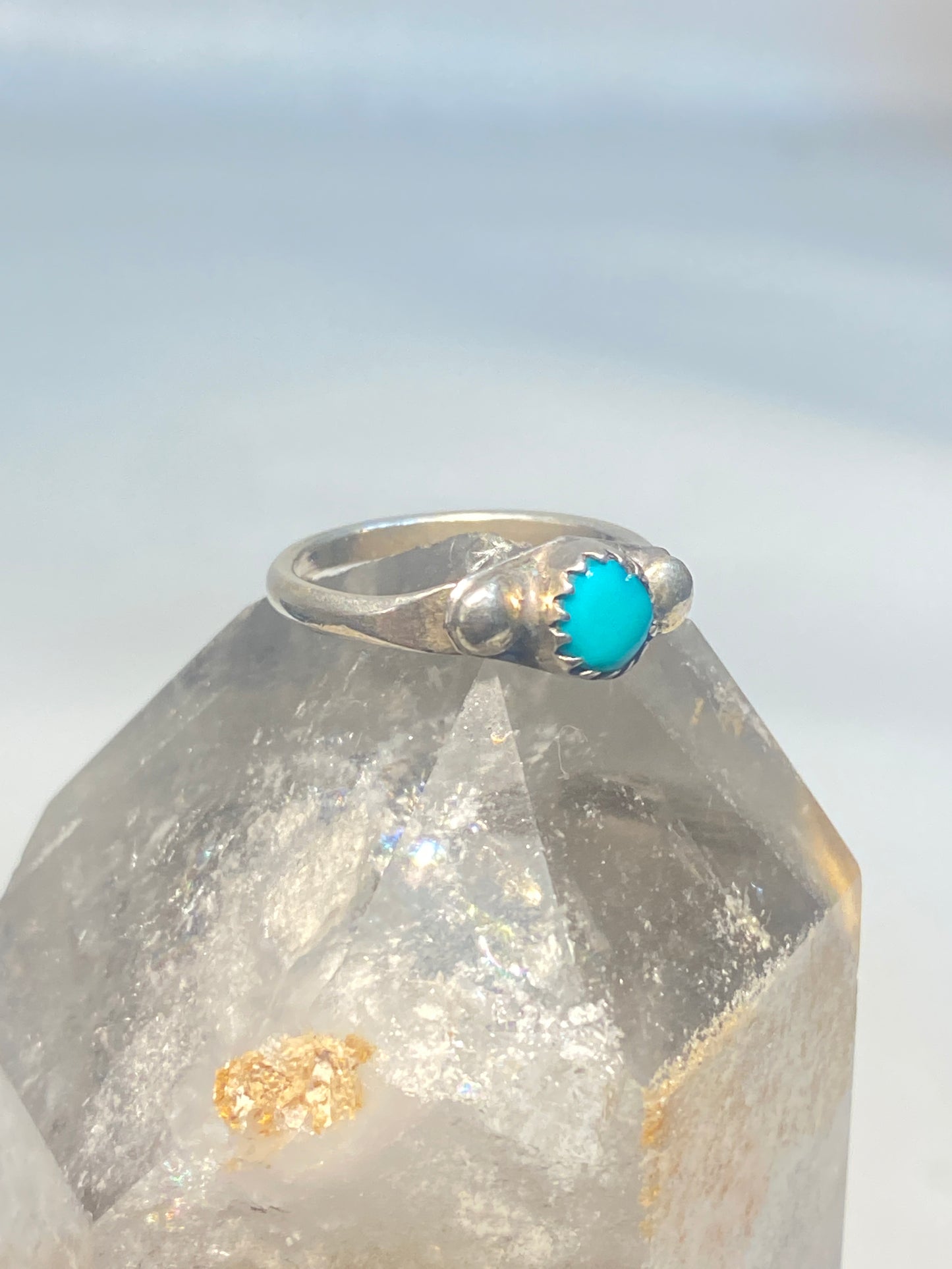 turquoise ring Navajo stacker pinky southwest sterling silver women girls