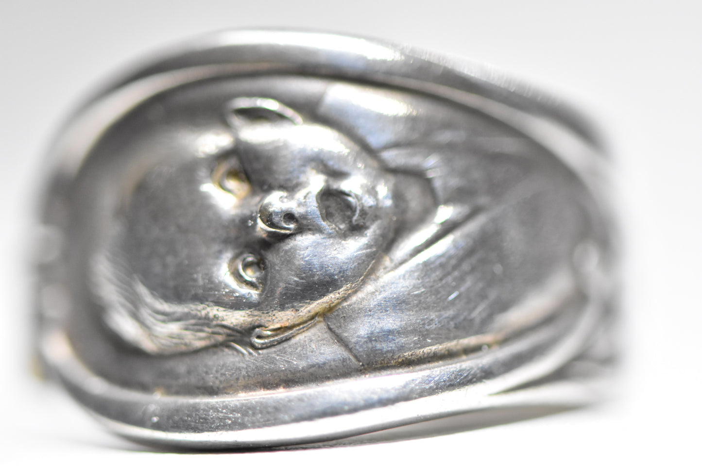 Gerber Spoon Ring Baby Band Sterling Silver Plate Women Size 7.50