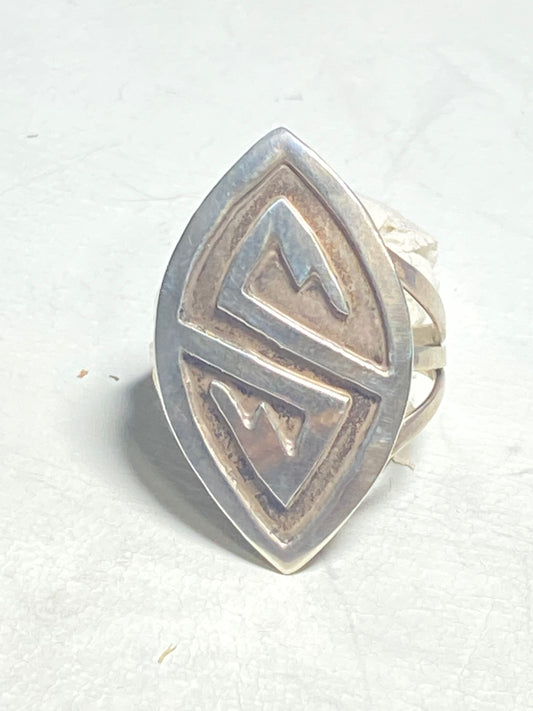 Hopi ring long symbols sterling silver women girls