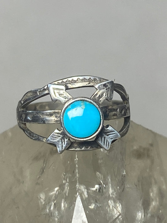 Arrows ring Turquoise band Navajo southwest sterling silver women