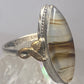Long Agate ring sterling silver detailed w 10K women girls