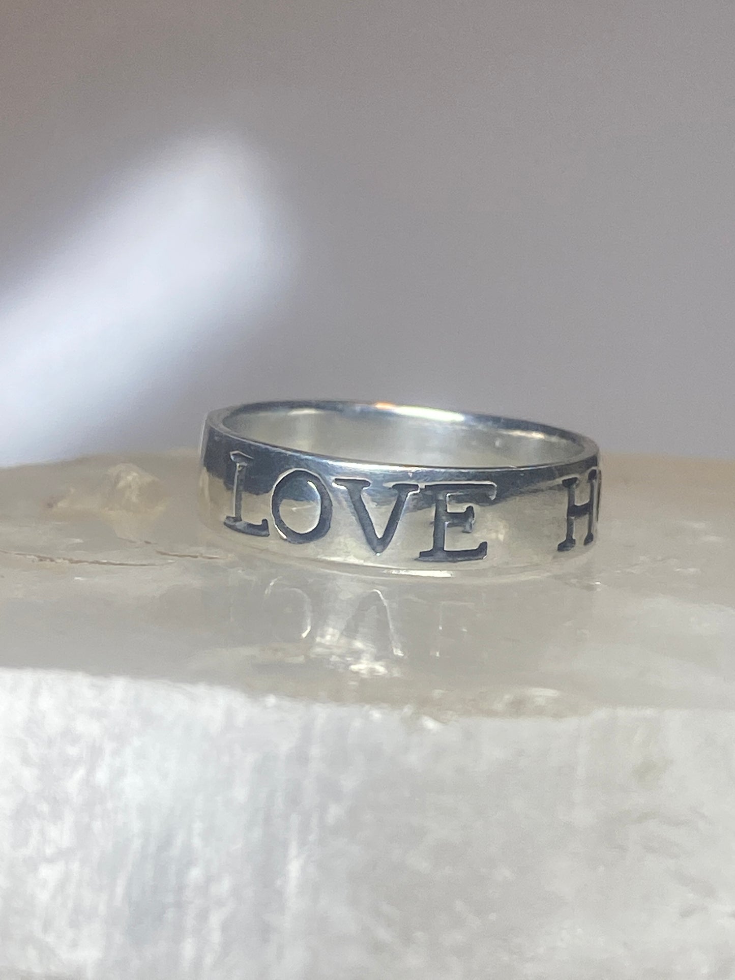 Love Hope Faith ring size 6.75 Solid words religious band sterling silver