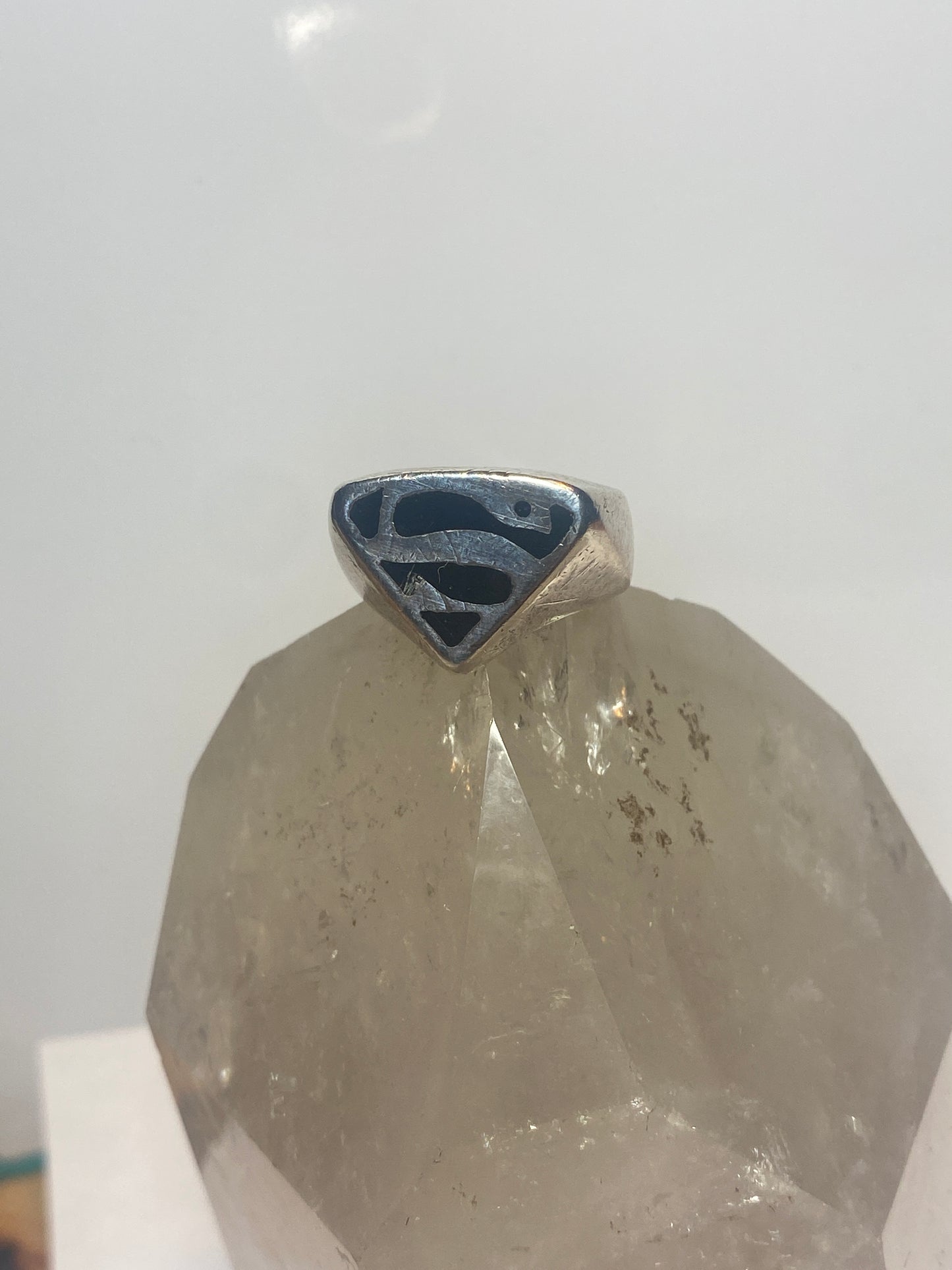 Superman ring vintage sterling silver women men