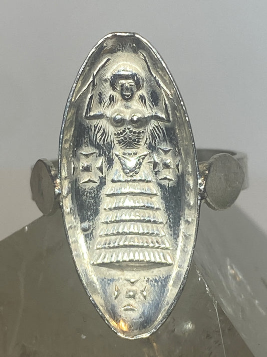 Snake goddess ring size 7.50 Minoan Mycenaean Cretan holding snales sterling silver women