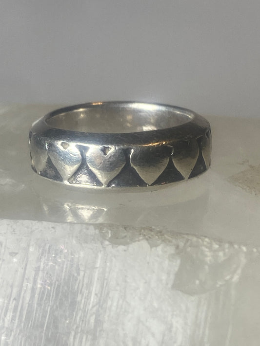 Heart ring size 6.25 love band  sterling silver women