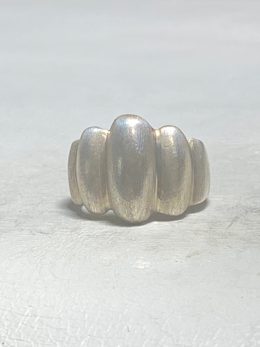 Fluted ring sterling silver chunky band women