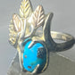 Black Hills Gold ring size 7 turquoise floral band sterling silver women band