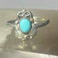 Turquoise ring size 3.75 leaves band southwest sterling silver women girls t