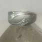 Brushed ring size 7.75 Art Deco influences band sterling silver women girls