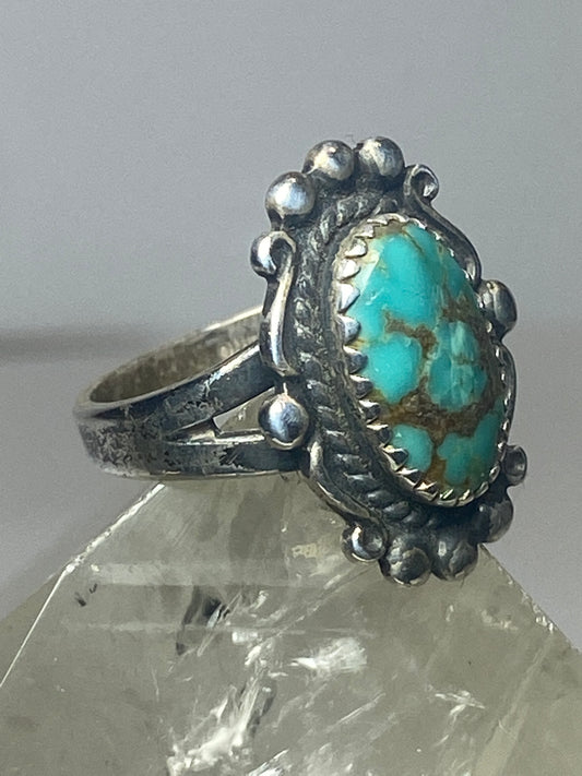 Turquoise ring sterling silver pinky Navajo southwest