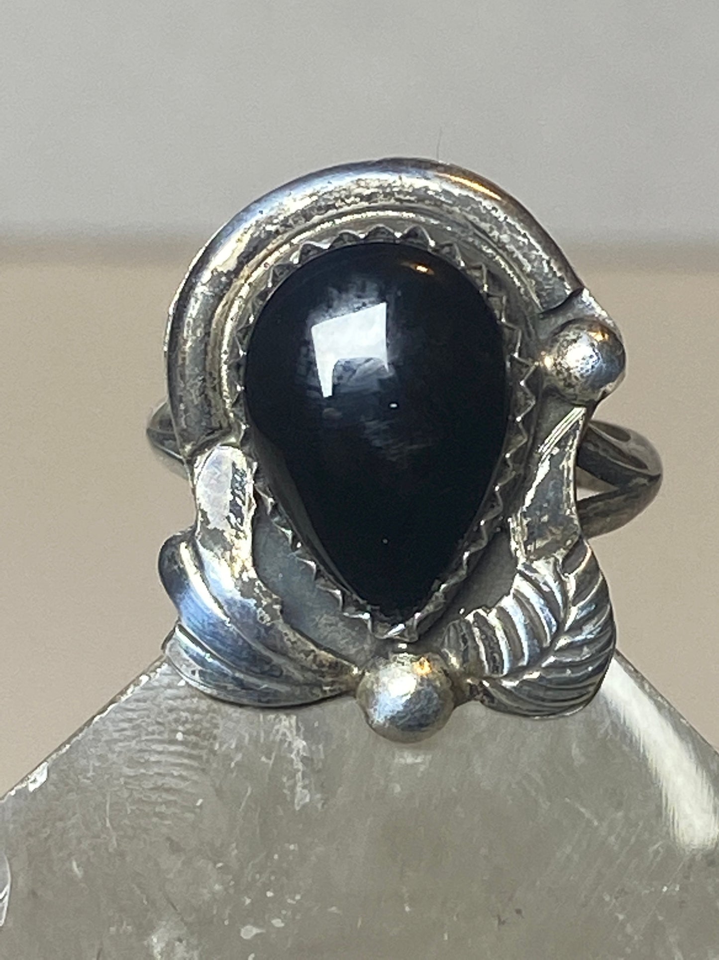 Onyx ring southwest  band sterling silver women