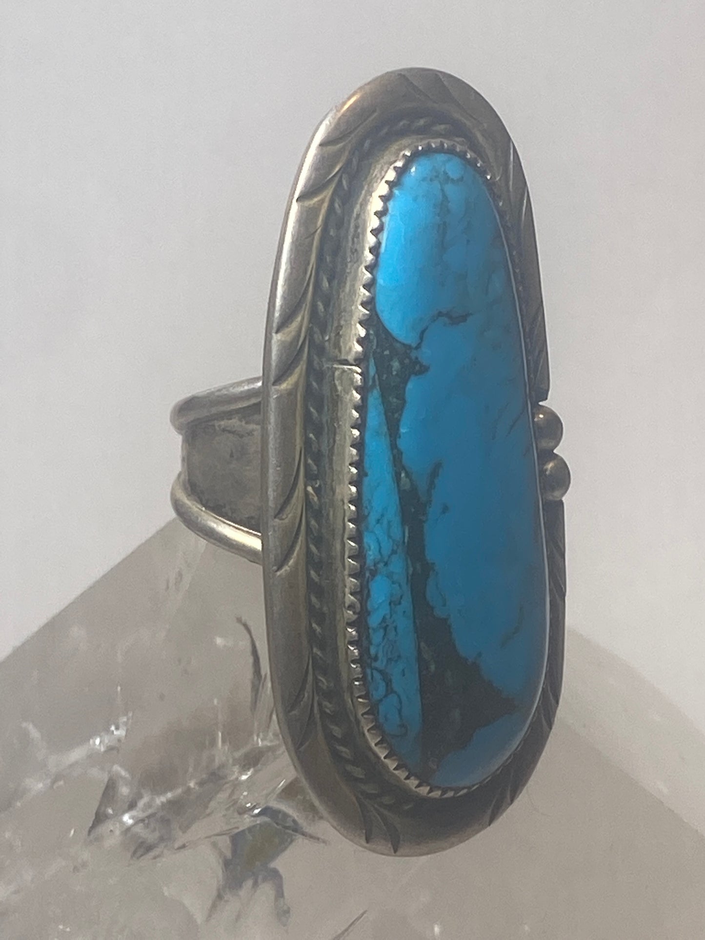 Navajo Ring long turquoise southwest sterling silver women girl