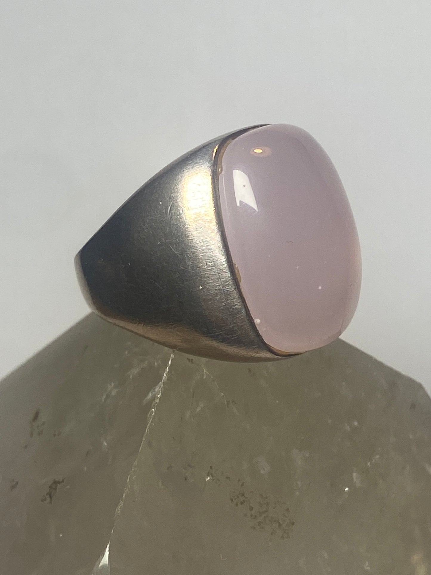 Rose Quartz ring made in Italy sterling silver women girls
