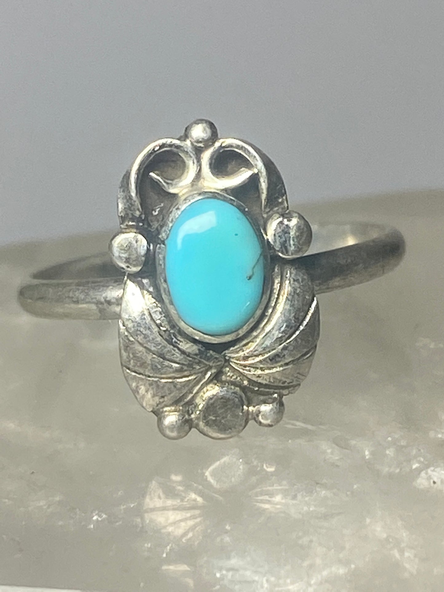 Turquoise ring leaves band southwest sterling silver women girls k