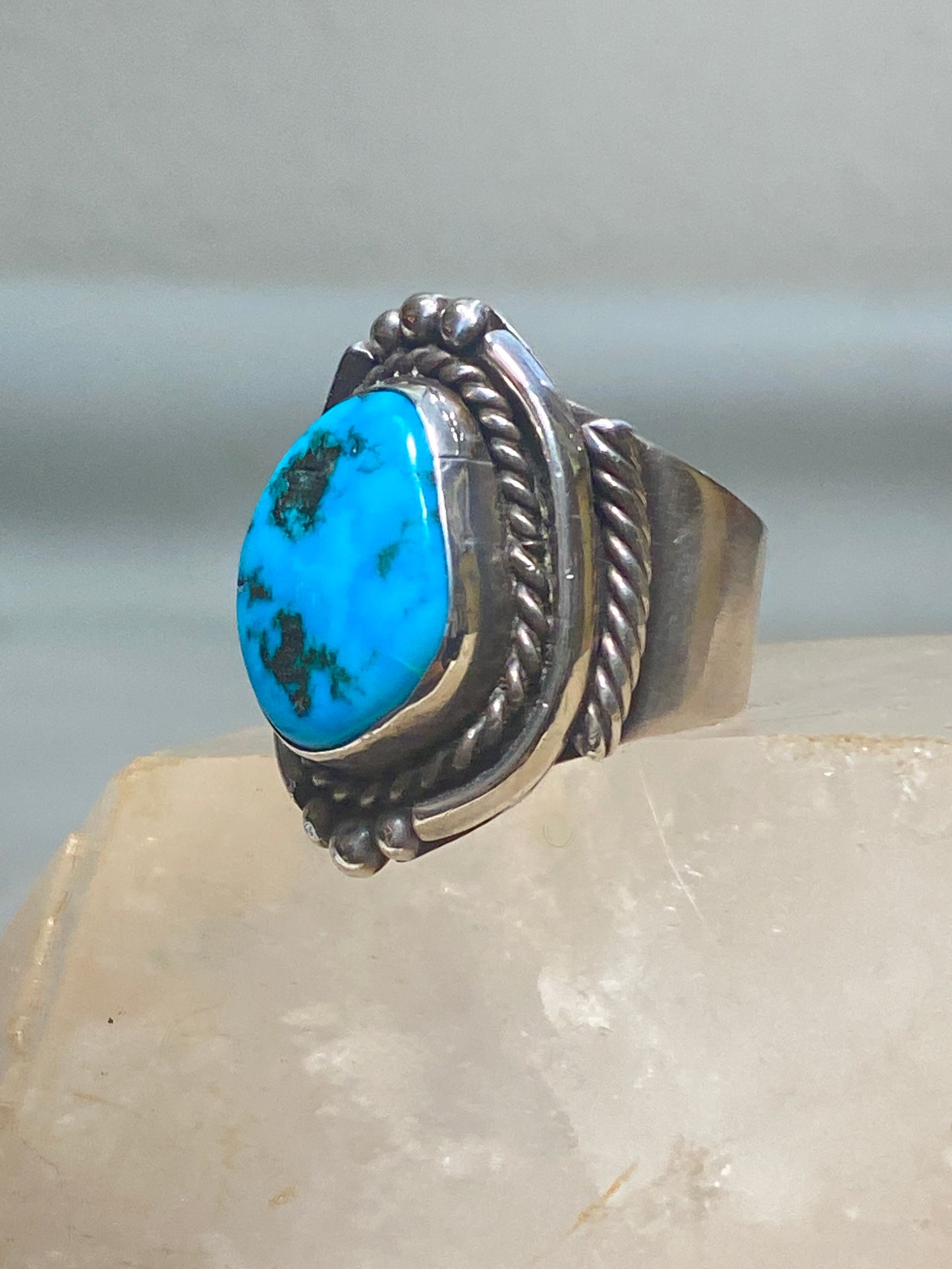 Turquoise ring Navajo sterling silver women men