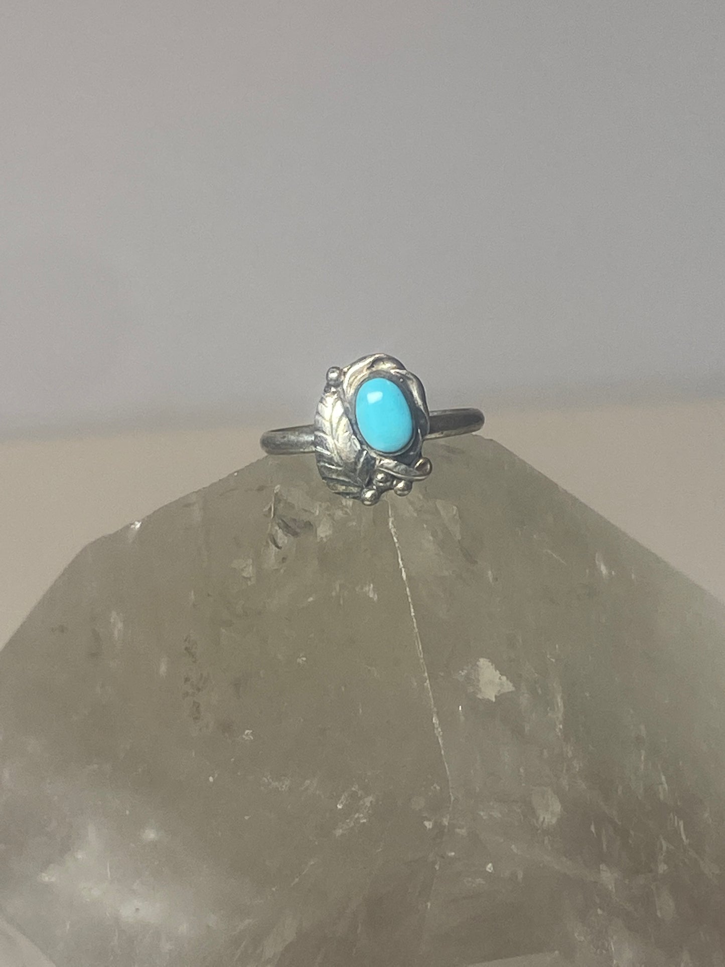 Turquoise ring southwest pinky floral leaves blossom baby children women girls  g