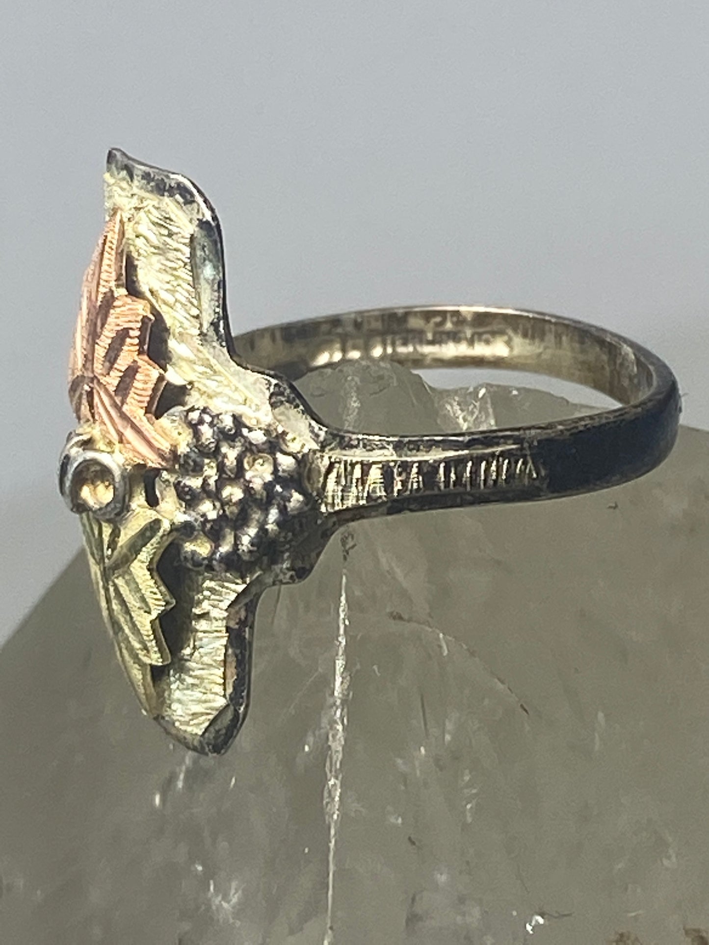 Black Hills Gold ring leaves long  sterling silver women girls