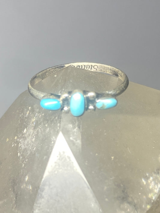Turquoise ring stacker band southwest sterling silver women girls c