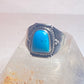 Turquoise ring size 6.25 boho sterling silver women