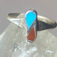 Turquoise coral ring southwest  sterling silver women girls u
